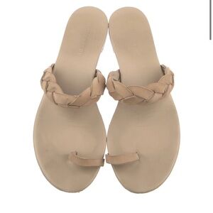 Jenni Kayne leather braided strap sandal in natural size 38